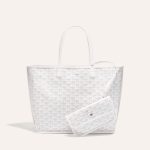 Goyard Goyardine White Anjou PM Reversible Tote Bag Palladium Hardware - Image 2
